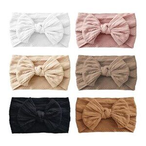 6PCS Baby Headbands Girls Headbands with Bows Soft Stretchy Nylon Hair Accessori